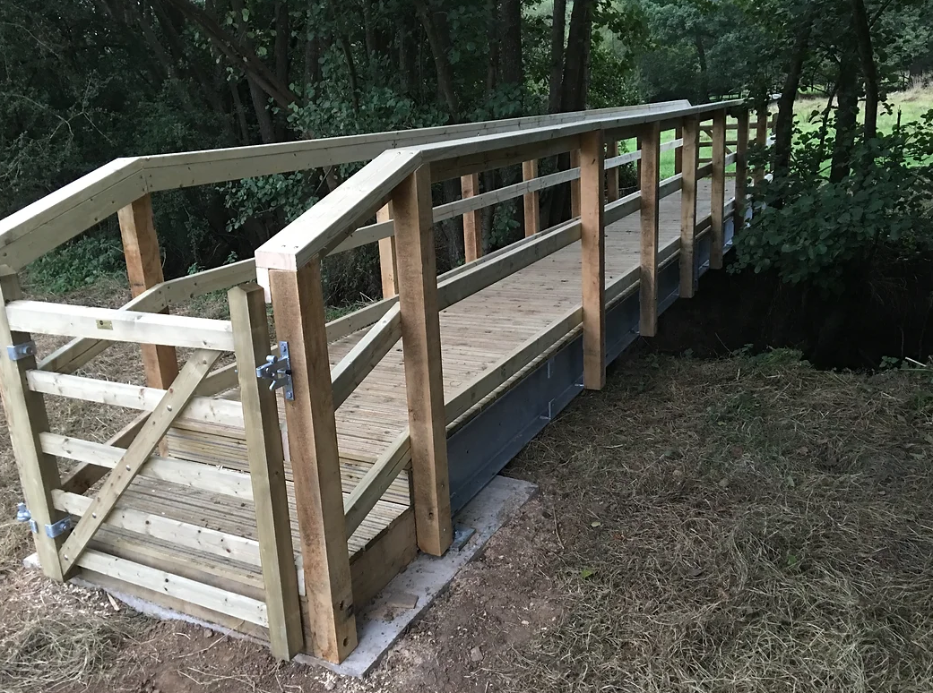 New footbridge within Ashford Hill meadows